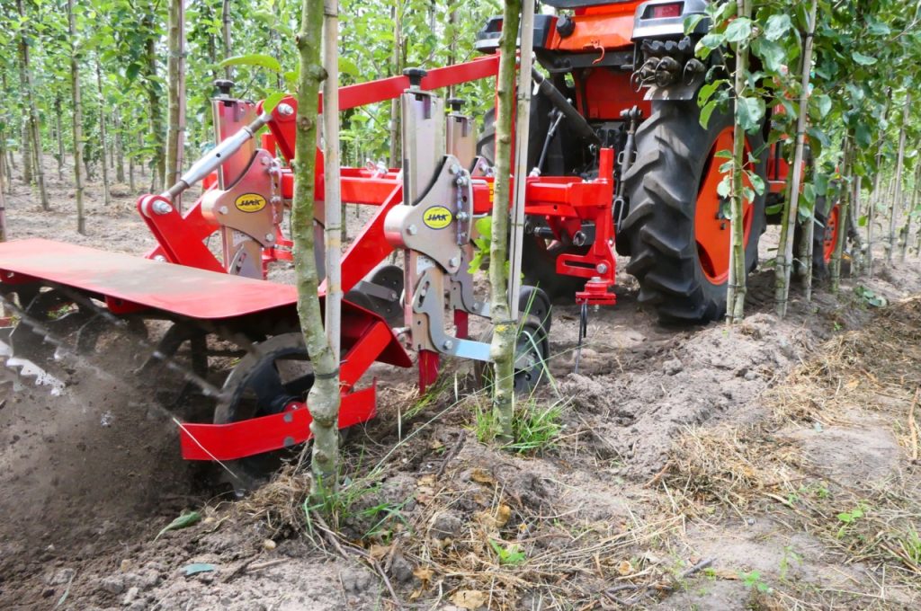 Hoeing machine with torsion weeders