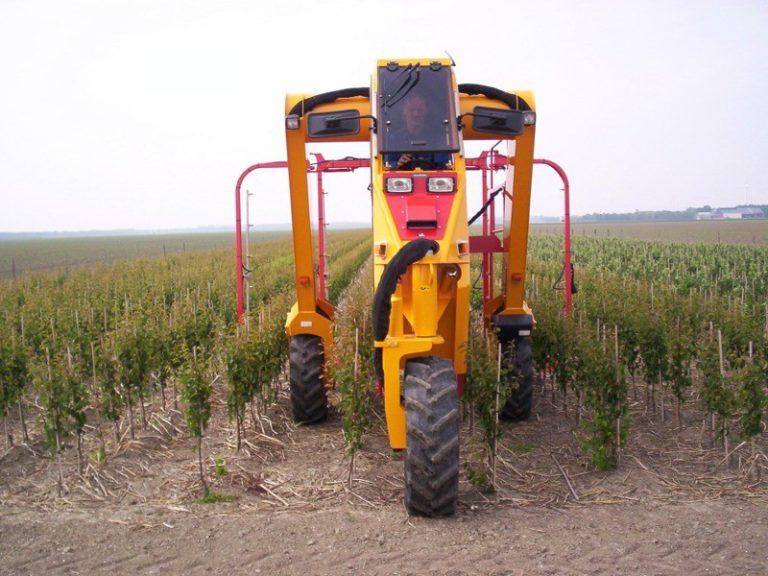 Multitrike high clearance tractor for fruit trees