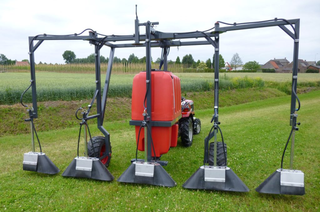 Row sprayer for weed control
