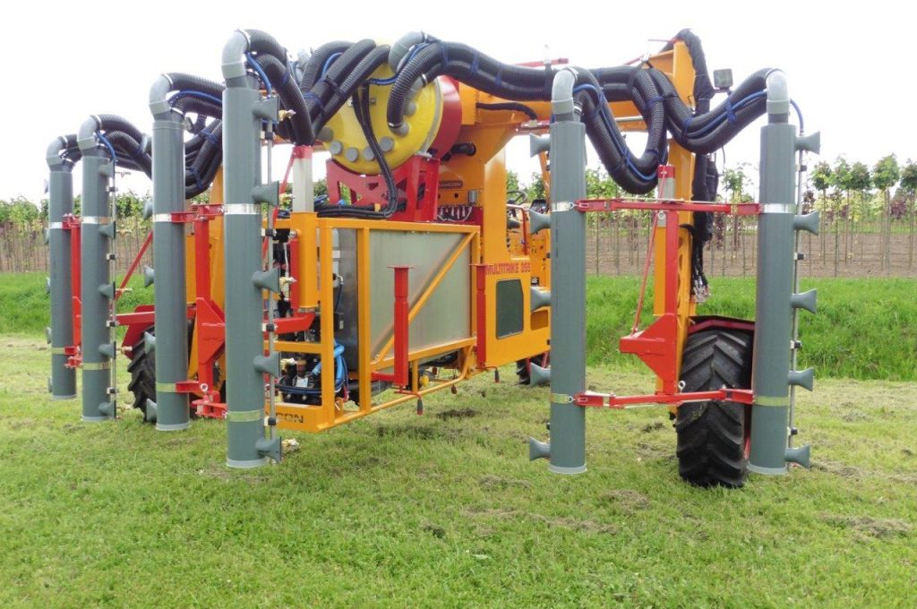 Spray unit with air assist - Multitrike high clearance tractor for blueberries