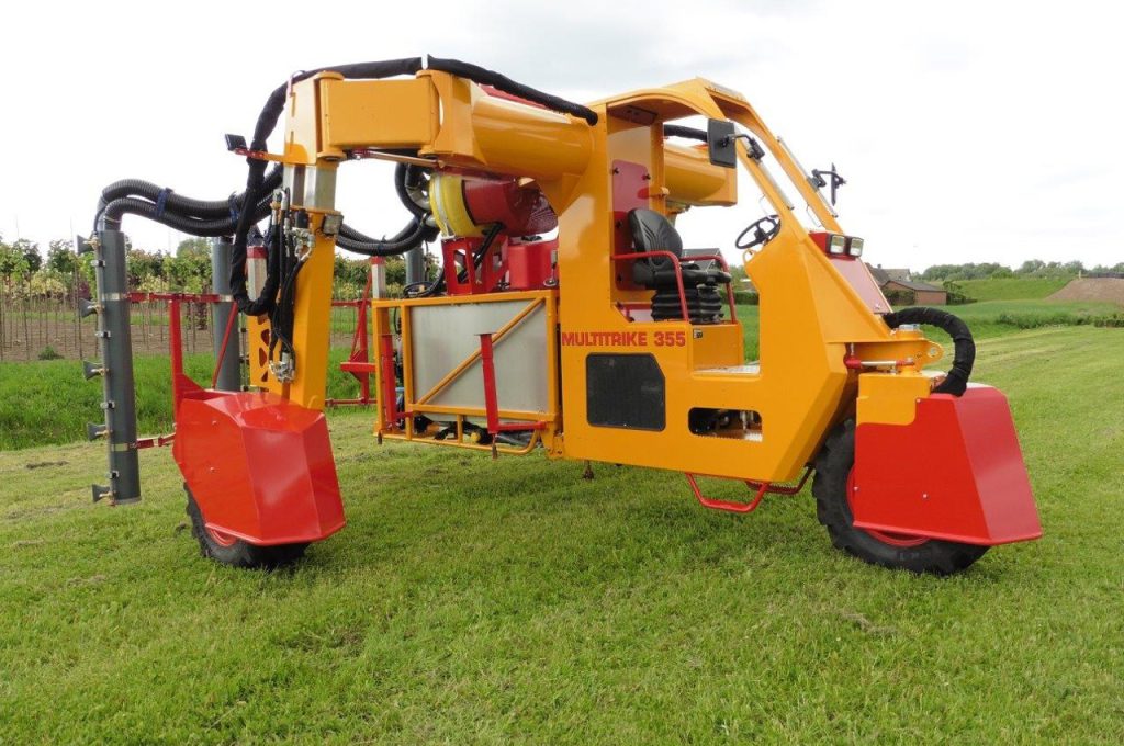 Spray unit with air assist - Multitrike high clearance tractor for blueberries