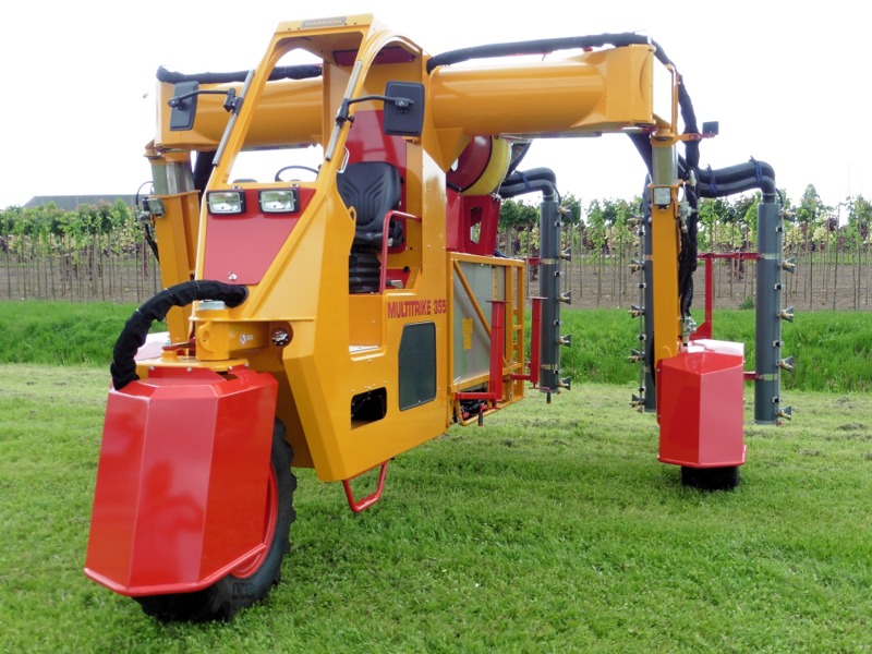 Spray unit with air assist - Multitrike high clearance tractor for blueberries