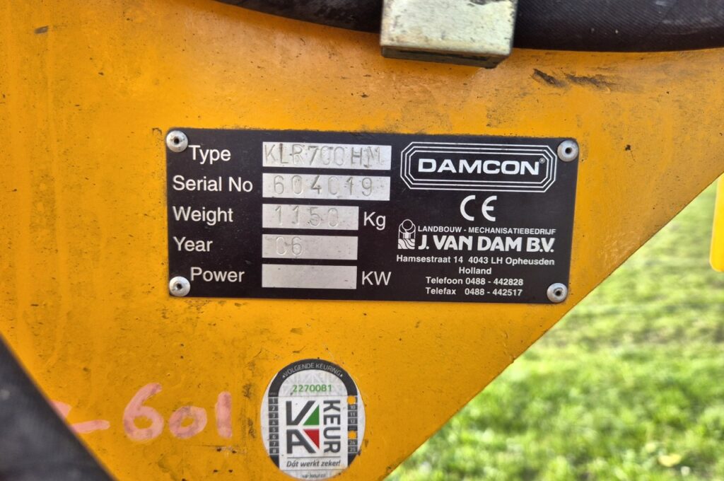 604019 KLR-700 HM with set of spades 60 + 70 cm with mounting frame for Fendt narrow track tractor